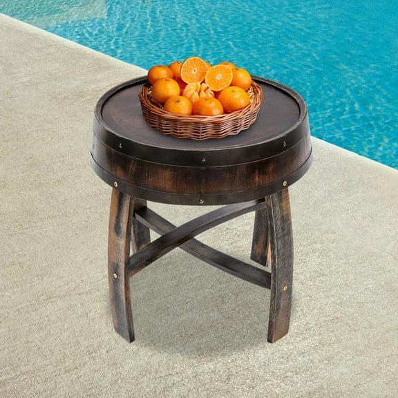 Barrel-style End Table Round Barrel-style Side Table Home Tea Table 50kg Load for living Rooms Bedrooms