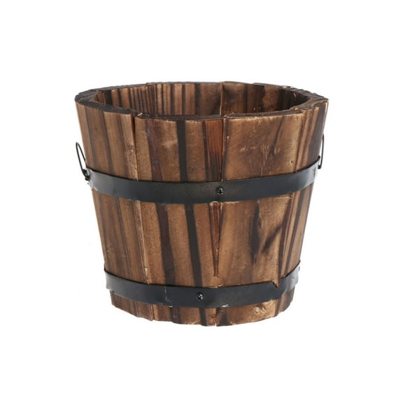 Barrels Planter Bucket Round Garden Planter Flower Pots for Indoor Outdoor Container Box Farmhouses Home Decorations