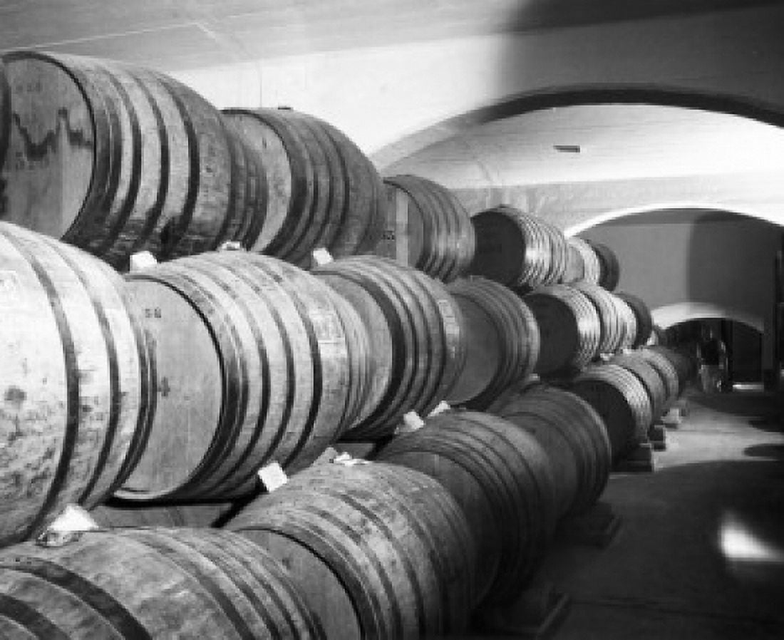 Barrels of cognac in a cellar San Juan Argentina USA Canvas Art - (24 x 36)