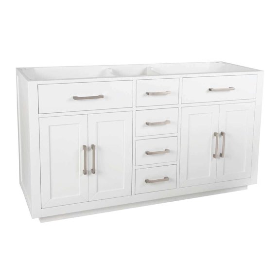 Barrett 60 Inch Oak Vanity Base - White