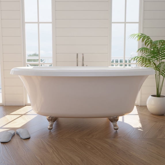 Barrett 72 Inch Double Ended Clawfoot Air Massage Tub - Made in USA
