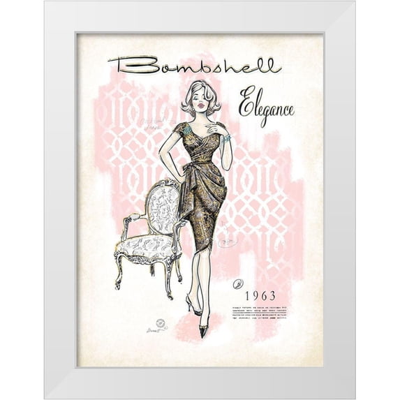 Barrett, Chad 11x14 White Modern Wood Framed Museum Art Print Titled - Bombshell Elegance