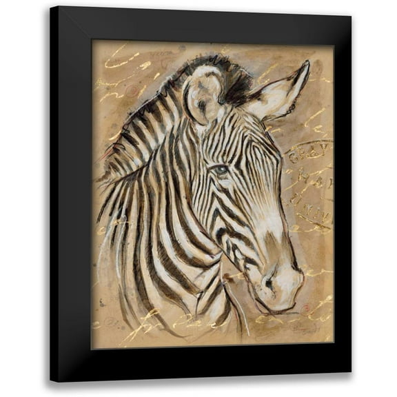Barrett, Chad 12x14 Black Modern Framed Museum Art Print Titled - Safari Zebra