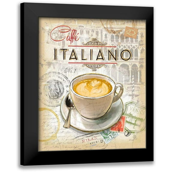 Barrett, Chad 15x18 Black Modern Framed Museum Art Print Titled - Caffe Italiano