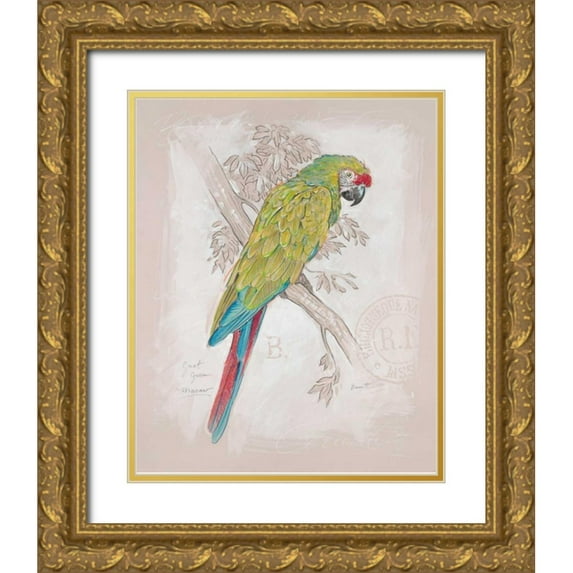 Barrett, Chad 15x18 Gold Ornate Wood Framed with Double Matting Museum Art Print Titled - Chartreuse Tropical