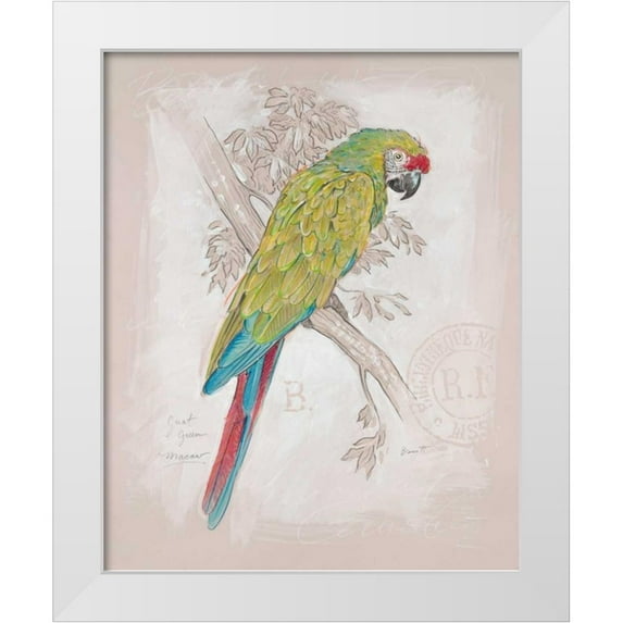Barrett, Chad 20x24 White Modern Wood Framed Museum Art Print Titled - Chartreuse Tropical