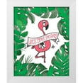 thumbnail image 1 of Barrett, Erin 12x14 White Modern Wood Framed Museum Art Print Titled - Flamingo Welcome Friends, 1 of 4