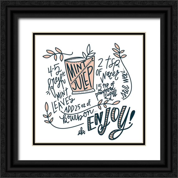 Barrett, Erin 20x20 Black Ornate Wood Framed with Double Matting Museum Art Print Titled - Mint Julep