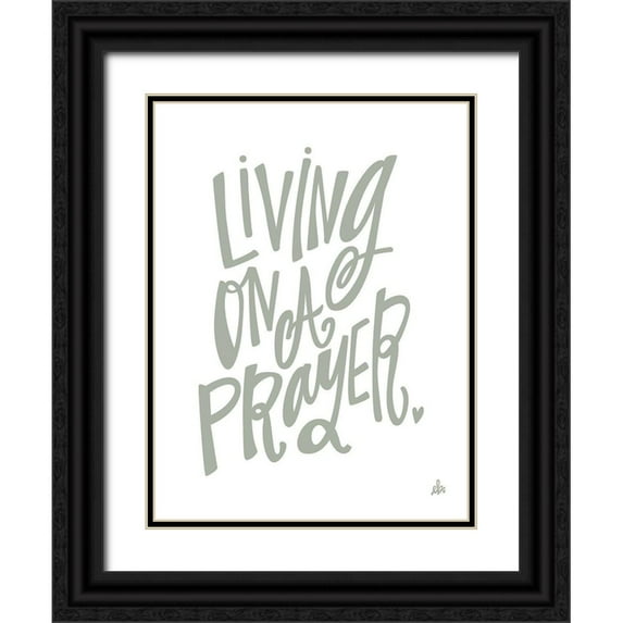 Barrett, Erin 25x32 Black Ornate Wood Framed with Double Matting Museum Art Print Titled - Living on a Prayer