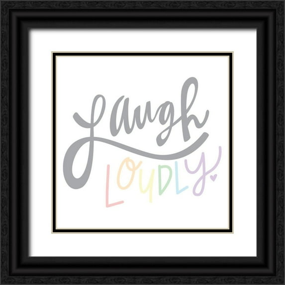 Barrett, Erin 26x26 Black Ornate Wood Framed with Double Matting Museum Art Print Titled - Laugh Loudly