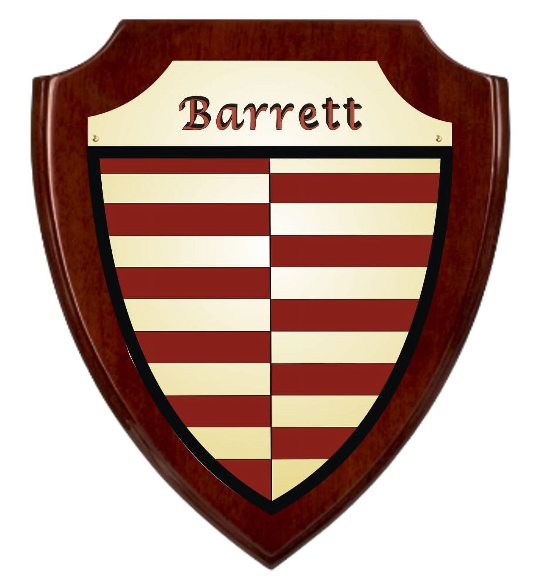 Barrett Irish Coat of Arms Shield Plaque - Rosewood Finish