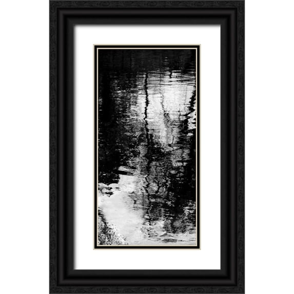 Barrett, Michael 18x32 Black Ornate Wood Framed with Double Matting Museum Art Print Titled - Reflecting Triptych II
