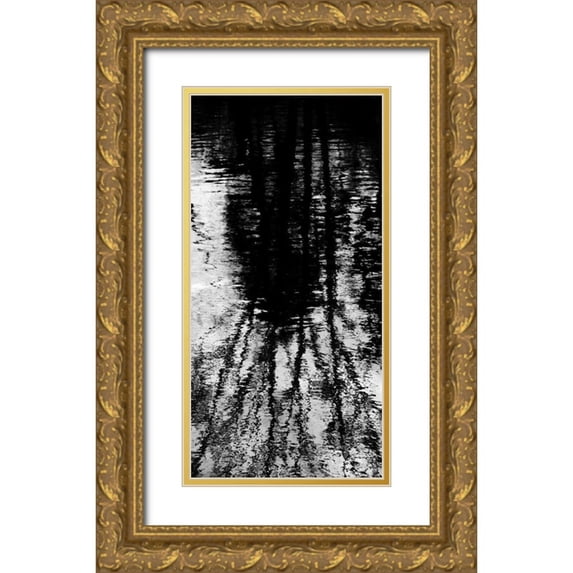 Barrett, Michael 18x32 Gold Ornate Wood Framed with Double Matting Museum Art Print Titled - Reflecting Triptych I