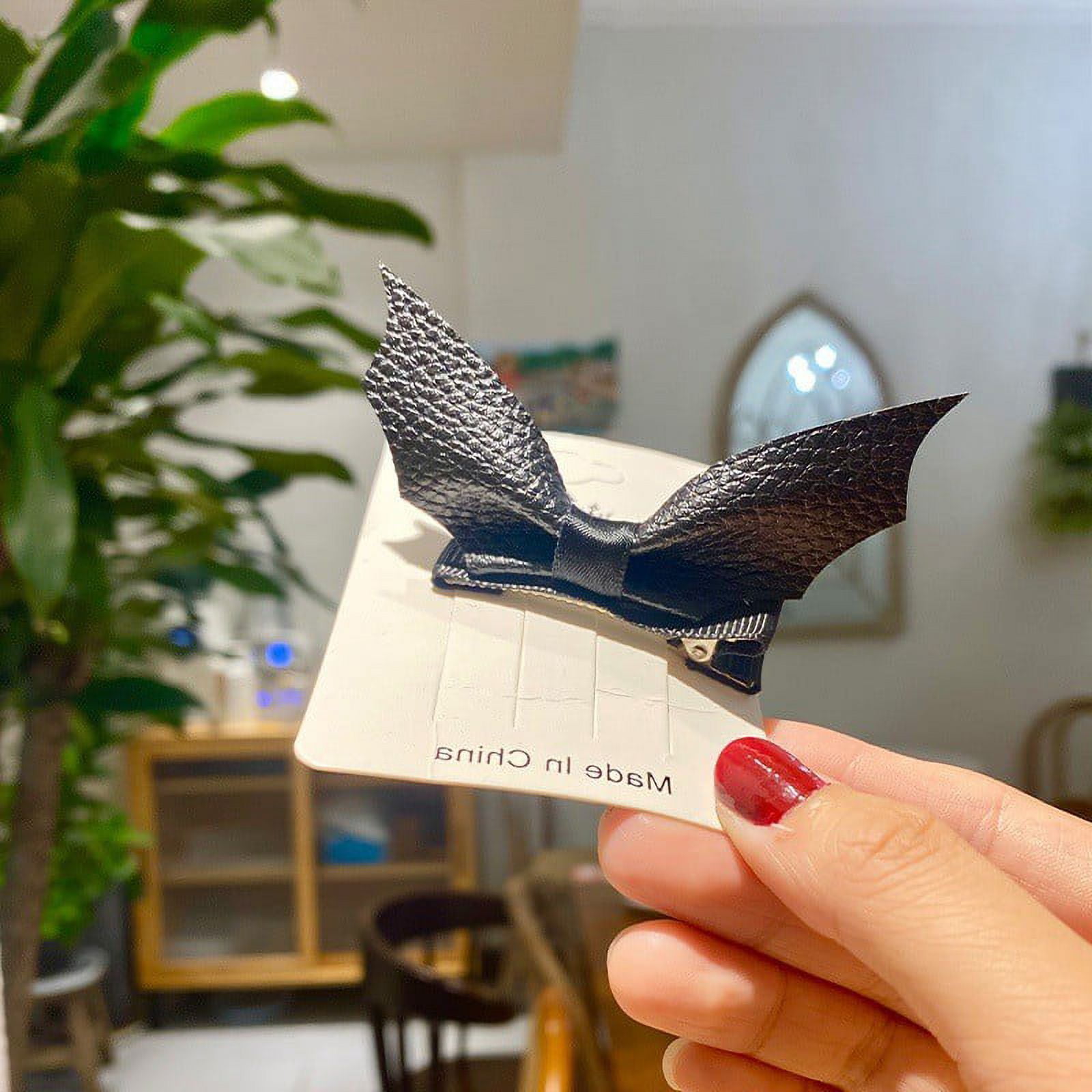 Barrette Bat Leather Hair Clip Hair Bows for Girls Barrettes Mini Hair