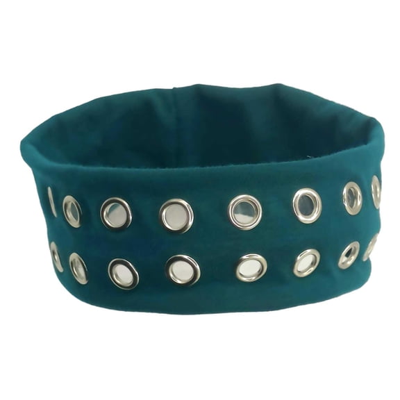 Barrette Hair Accessory for Daily Wear Punk Style Stretch Headband with Grom Met Studs Breathable Elastic Hair Band Lightweight Women Men 5 Color 30g Barrettes Platform,9.06×2.56inch,Green