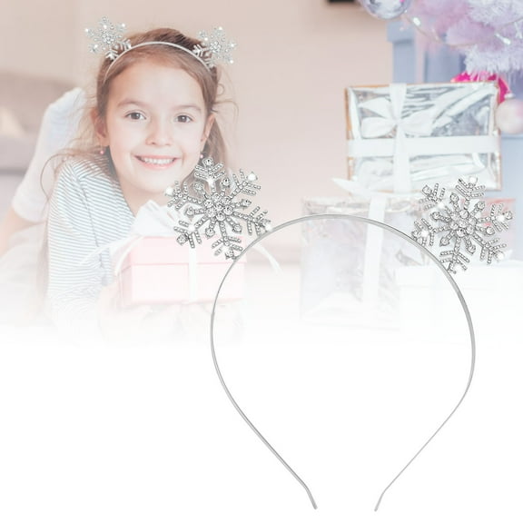 Barrettes Alloy Headband Hair Accessories Festive Merry Christmas Snow Themed Decorative Headwear for Holiday Celebration