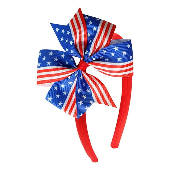 Barrettes Bow Headband for Children - Red Blue and White Hair Accessories
