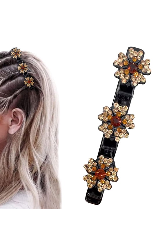 Barrettes Braided Hair Clips Five Petal Lace and Hair Trim Accessories for Women with Stylish Back Head Design