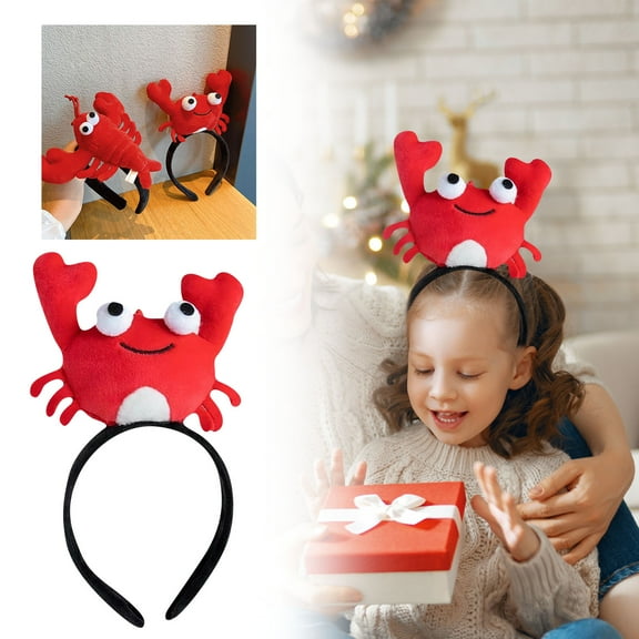 Barrettes Crab Headband Lobster Headband Red Party Headwear For Women Hair Hoop Sea Animal Headgear Accessory