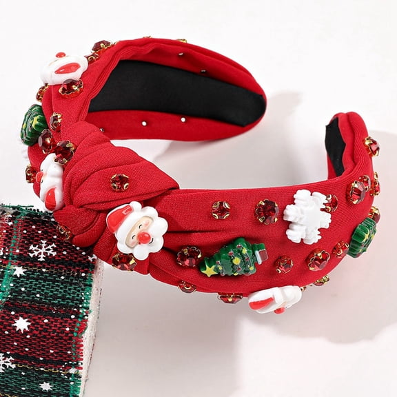 Barrettes Cute Knotted Headband Cartoon Women Christmas Hair Accessories Wide Turban Decoration Festive Hairband Holiday
