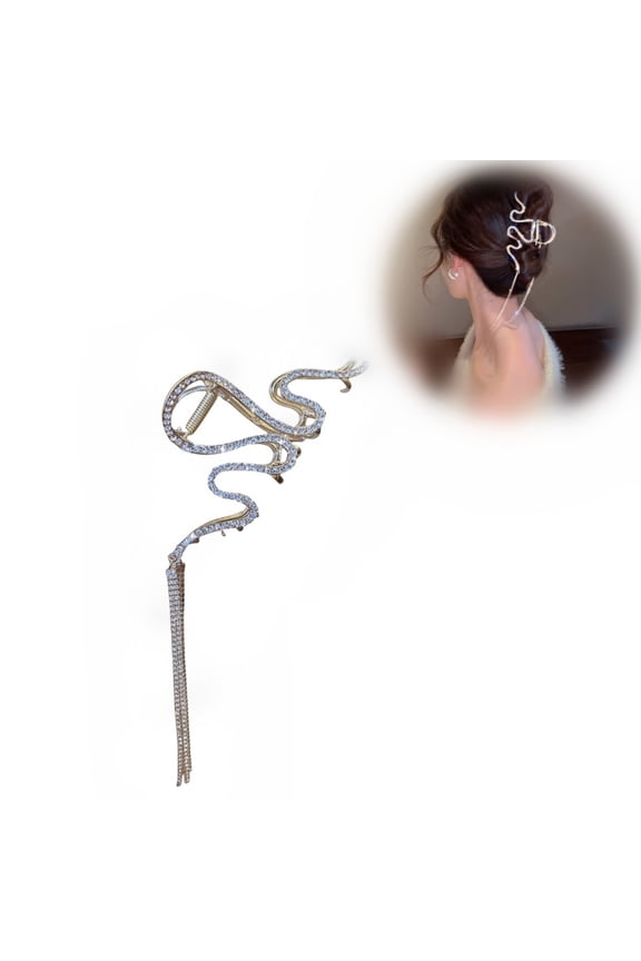 Barrettes Drill Tassel Chain Women's Back Hair Clip Elegant Hair Accessories for Stylish Updos and Everyday Use