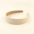 thumbnail image 1 of Barrettes Elegant Creamy White Wide Brim PU Leather Hairband Stylish Accessory for Girls and Women, 1 of 6