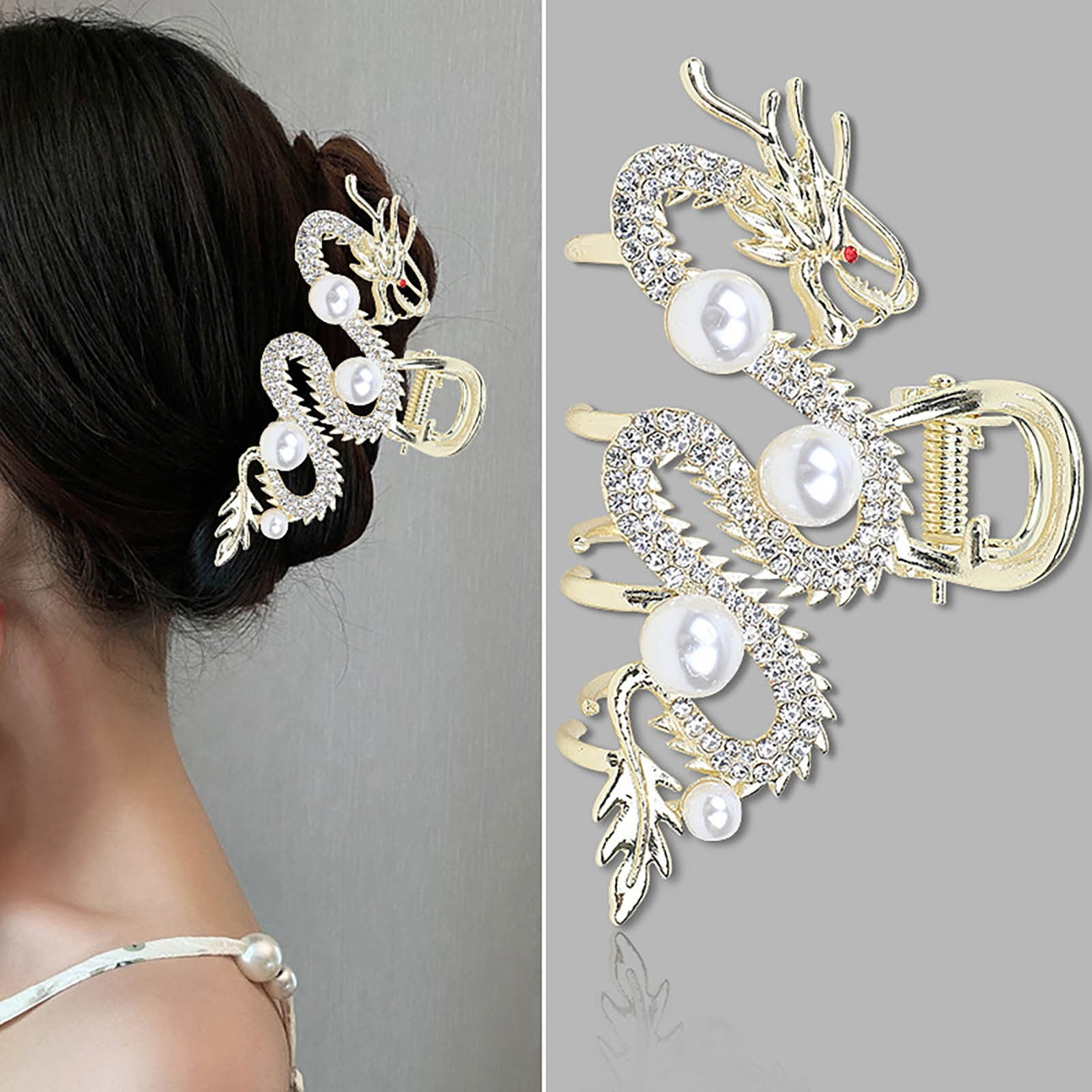 Barrettes For Thin Hair 2 Inch 2024 Chinese New Year Dragon Hair Clips