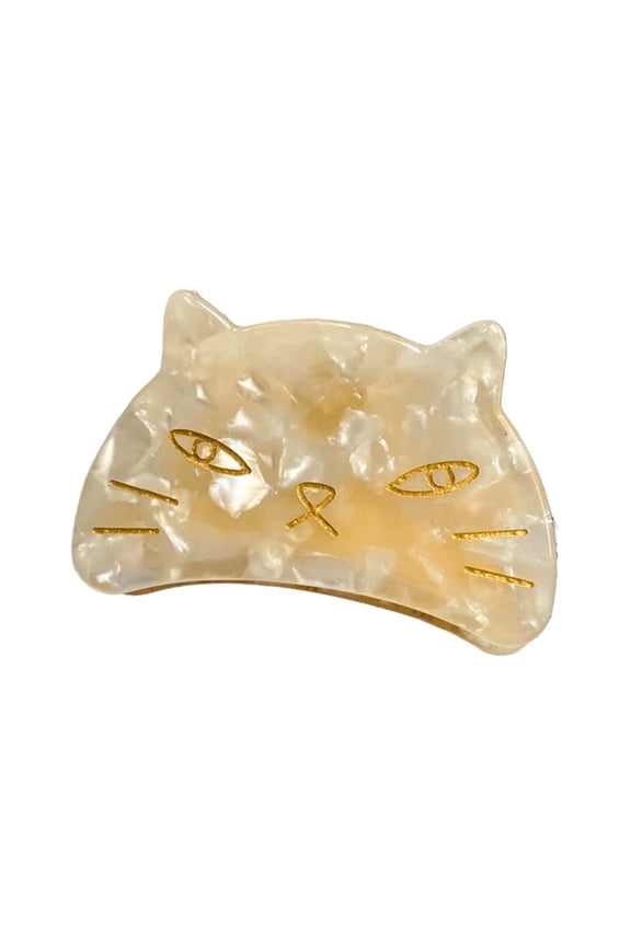 Barrettes Hair for Ladies Cute Cat Design French Leopard Print Fashion Hair Accessories for Everyday Use and Occasions, 2.72x1.73 inch, Yellow