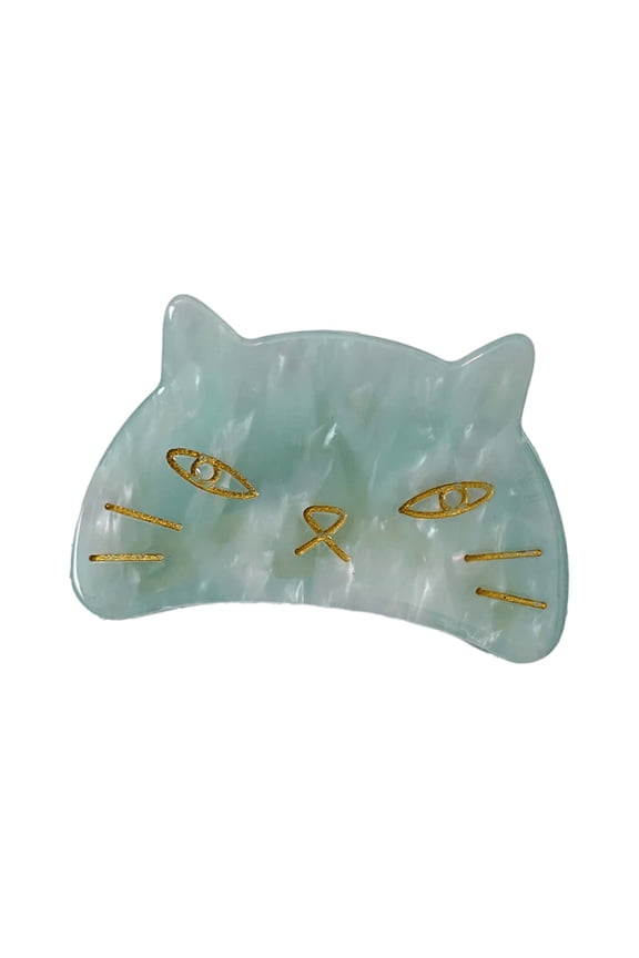 Barrettes Hair for Ladies Cute Cat Design with Leopard Print Fashion Accessories French Hair Barrette Hair Accessories 2.72*1.73 in
