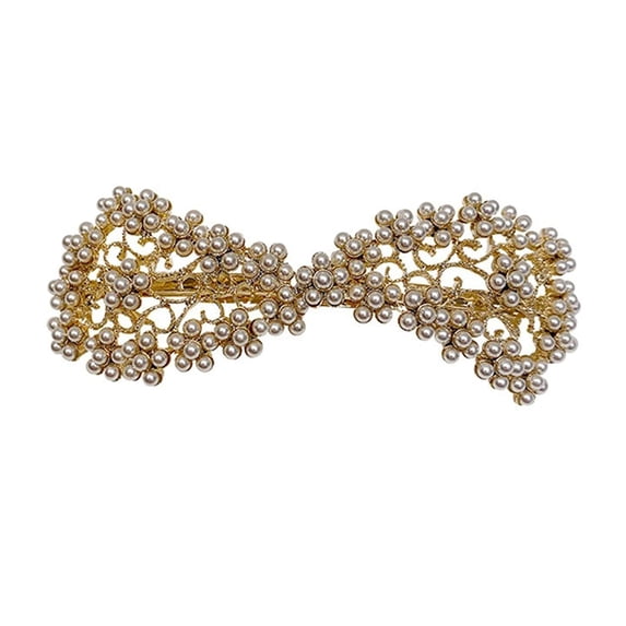 Barrettes New Simulated Pearl Bow Hair Grips for Women Wedding Hair Jewelry Hairpins Wholesale