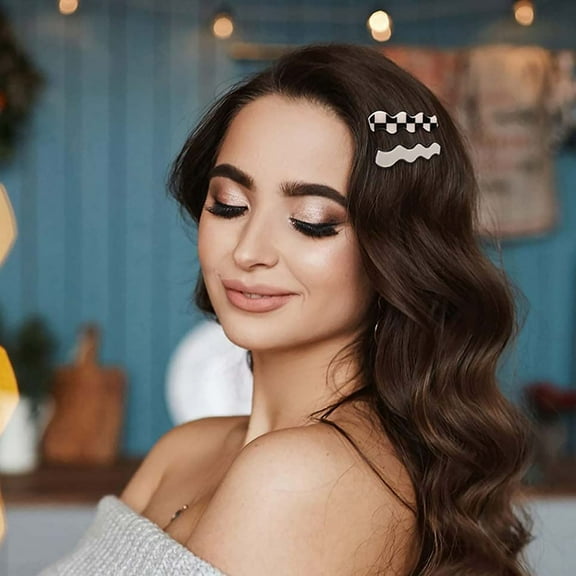 Barrettes Stylish Instagram Checkerboard Hairpin Seamless Clip for Feminine Side Hair Edge Accessories