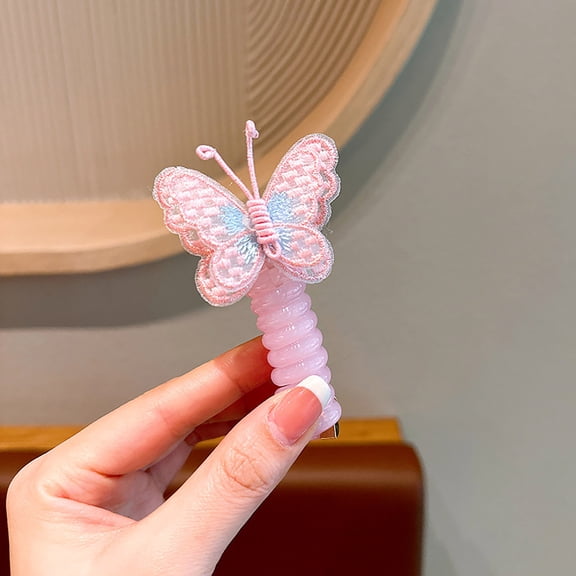 Barrettes Telephone Wire Hair Bands - High Stretch Ponytail Hair Ties for Curly Hair Women - Durable Accessories for Everyday Styling