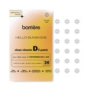 barriere Hello Sunshine Vitamin D3 + K2 Patches, Black Sun Print, 36 Count