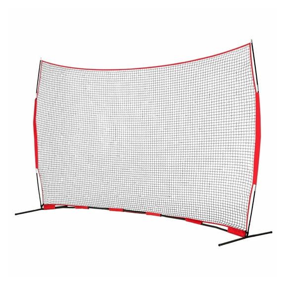 Barricade Backstop Net 16x10 ft - Ball Sports Netting Barrier for Baseball, Softball, Soccer, Lacrosse - Portable Training Screen w/ Carry Bag