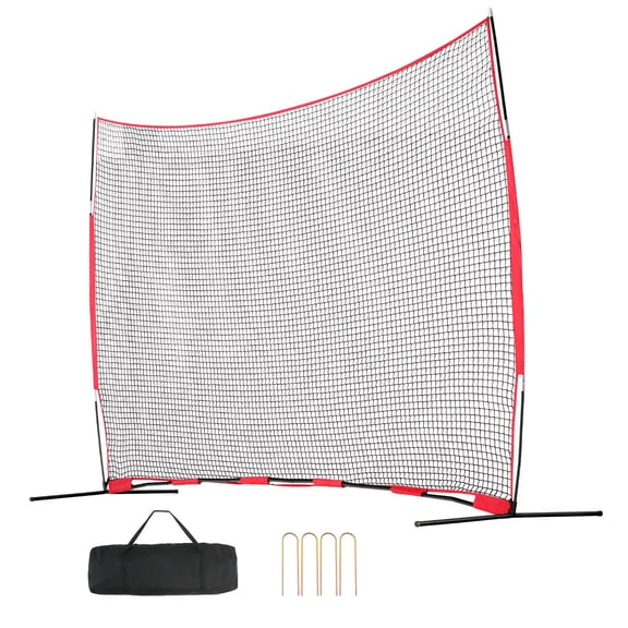 Barricade Backstop Net, 16x10 ft Ball Sports Barrier Netting, Portable Practice Equipment with Carry Bag, Protection Screen for Baseball Softball Lacrosse Soccer Hockey Training, for Backyard