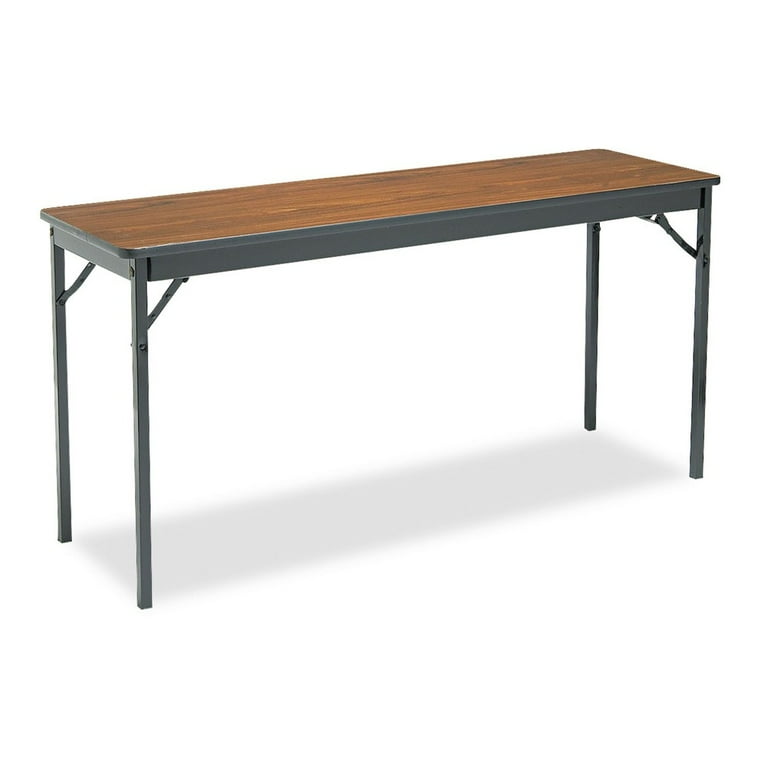 Special Size Folding Table, Rectangular, 72w x 18d x 30h, Walnut/Black Special Size Folding Table, Rectangular, 72w x 18d x 30h, Walnut/Black