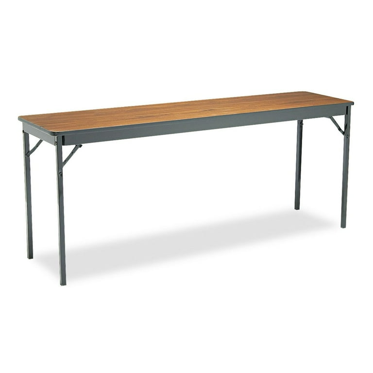 Special Size Folding Table, Rectangular, 72w x 18d x 30h, Walnut/Black Special Size Folding Table, Rectangular, 72w x 18d x 30h, Walnut/Black