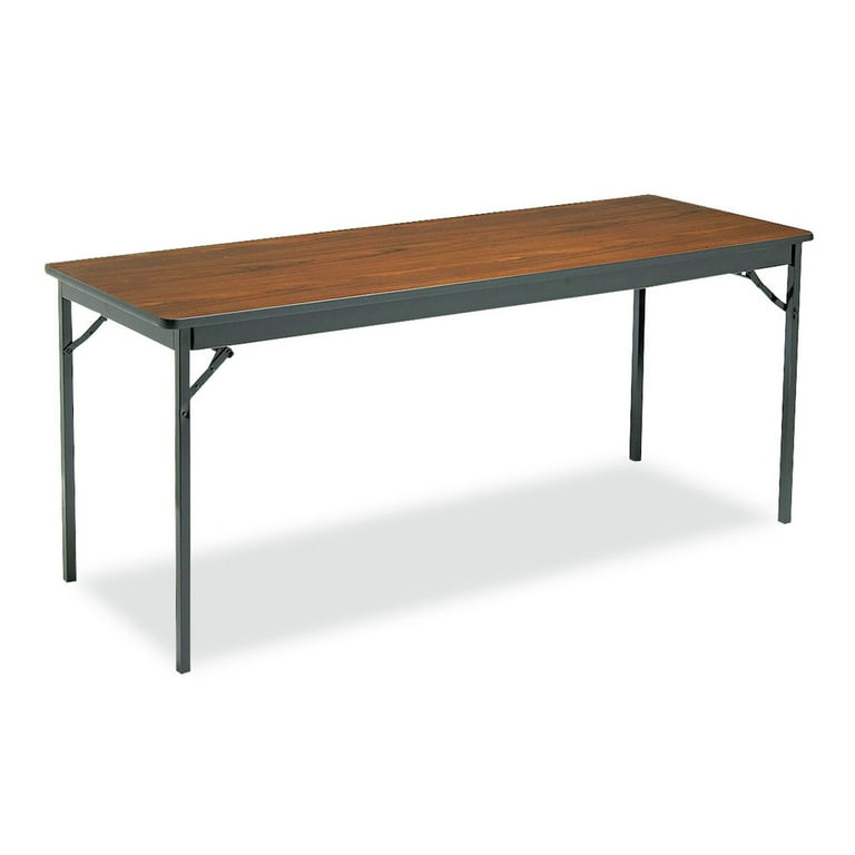 Special Size Folding Table, Rectangular, 72w x 18d x 30h, Walnut/Black Special Size Folding Table, Rectangular, 72w x 18d x 30h, Walnut/Black