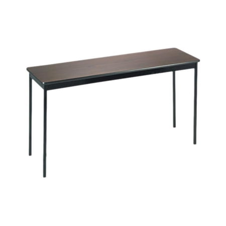 Utility Table Rectangular, 60w x 18d x 30h, Walnut/Black