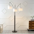 thumbnail image 1 of JONATHAN Y Barrie 78.5" 3-Light Mid-Century Modern Head-Adjustable Iron LED Arc Floor Lamp, Oil Rubbed Bronze, JYL3077A, 1 of 7