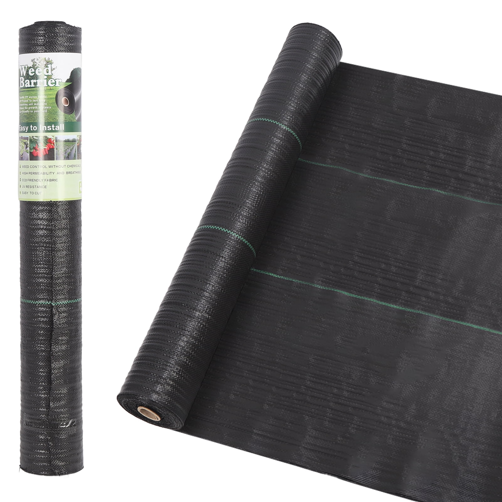3' x 300' Weed Barrier Landscape Fabric with UV Protection, Heavy Duty Garden Fabric Weed Barrier Black Mulch for Landscaping