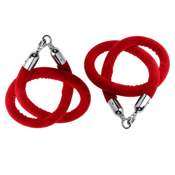 Barrier Crowd Control Post Queue Line Velvet Rope with Red