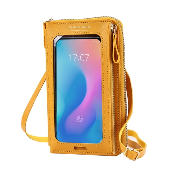 Barrier Touchscreen Phone Crossbody Bag,Clear View Portable Carry Pouch,Multi Card Slot Coin Purse,Lightweight Daily Organizer,USB Charging Port Design Bag,Women Travel Shopping Essentials