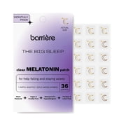 Barriere The Big Sleep Melatonin Sleep Patch 36 Ea – Vegan, Hypoallergenic, Gold Moon, Natural Sleep Aid, Waterproof, Gentle for Sensitive Skin