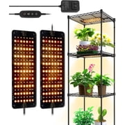 Barrina 2-Pack Grow Lights for Indoor Plants 2 x 10W Ultra-Thin Grow Light Panel Full Spectrum with 3/6/12H Auto On/Off Timer for Hydroponics Seedlings Succulents Vegetable Flowers