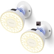 Barrina 2-Pack Orbgrow OG03C Rechargeable Puck Grow Light 4000K Cordless Full Spectrum Plant Light for Indoor Plants Magnetic & Touch Switch with Timer Small Grow Lamp for Plant Shelf White
