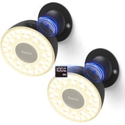 Barrina 2-Pack Orbgrow OG03C Rechargeable Puck Grow Light 4000K Cordless Full Spectrum Plant Light for Indoor Plants Magnetic & Touch Switch with Timer Small Grow Lamp for Plant Shelf Black