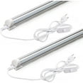 thumbnail image 1 of Barrina 2FT LED Shop Light, 4000K 20W 2500LM, Clear Cover Linkable LED Tube Lights, V Shape Integrated T8 LED Lighting, LED Ceiling Lights for Garage, Warehouse, Workshop, ETL Listed, 2 Pack, 1 of 10
