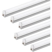 Barrina 6 Pack LED T5 Single Fixture, 4FT, 2200lm, 4000K Daylight Glow, 20W, Utility Shop Light, Ceiling and Under Cabinet Light, ETL Listed, Corded Electric with ON/Off Switch
