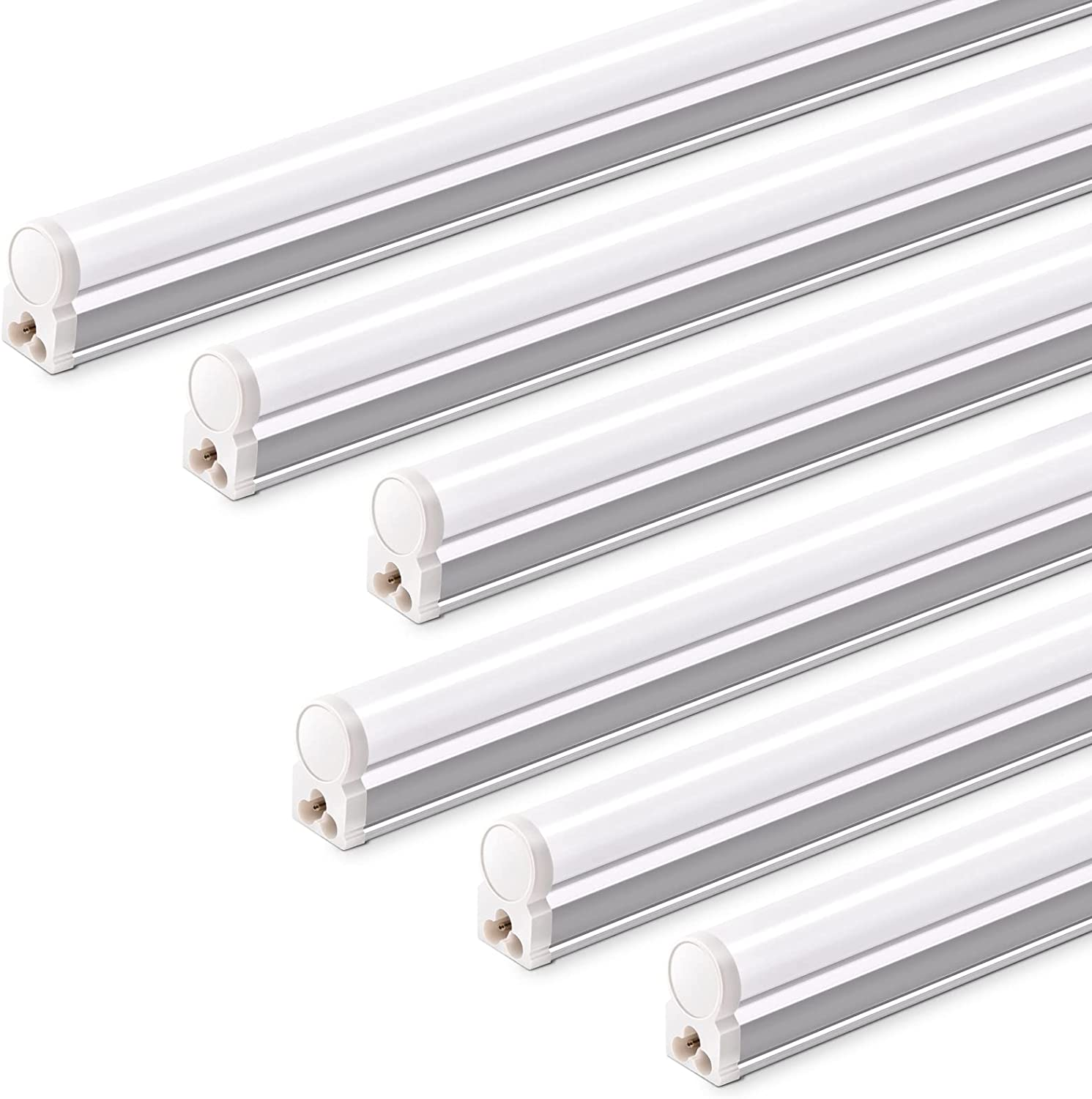 Barrina T5 LED Shop Light 4ft 6 Pack Linkable 2200lm 5000K 3 Year 